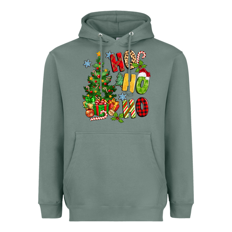 Ho Ho Ho Christmas Heavyweight Hoodie by MaliasSmallBusiness | Teevron
