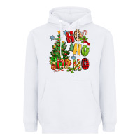 White ho ho ho christmas Heavyweight Hoodie - MaliasSmallBusiness
