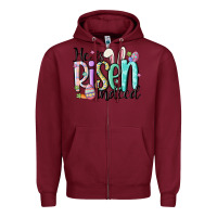 Burgundy he is risen indeed Zipper Hoodie - MaliasSmallBusiness