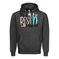 Charcoal Heather he is risen indeed Zipper Hoodie - MaliasSmallBusiness