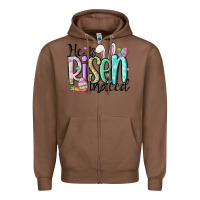 Chestnut he is risen indeed Zipper Hoodie - MaliasSmallBusiness
