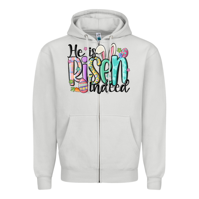 He Is Risen Indeed Zipper Hoodie by MaliasSmallBusiness | Teevron