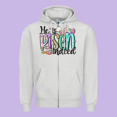 He Is Risen Indeed Zipper Hoodie Designed By Maliassmallbusiness