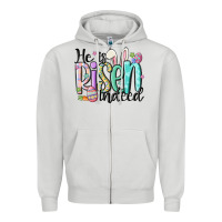 Dove Grey he is risen indeed Zipper Hoodie - MaliasSmallBusiness