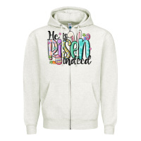 Oatmeal Heather he is risen indeed Zipper Hoodie - MaliasSmallBusiness