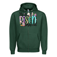 Sports Green he is risen indeed Zipper Hoodie - MaliasSmallBusiness