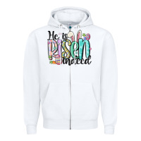 White he is risen indeed Zipper Hoodie - MaliasSmallBusiness