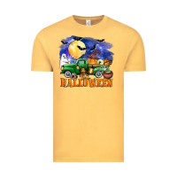 Vintage Mustard halloween truck Vintage Tee - AdoDesignShop