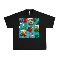 Black christmas gnomes and gift box seamless pattern Urban Heavy Tee - BundleAndBundleShop