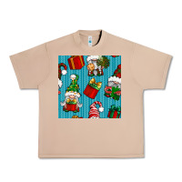 Burro christmas gnomes and gift box seamless pattern Urban Heavy Tee - BundleAndBundleShop