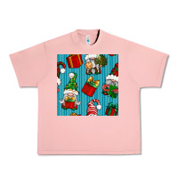 Salmon christmas gnomes and gift box seamless pattern Urban Heavy Tee - BundleAndBundleShop