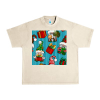 Sandshell christmas gnomes and gift box seamless pattern Urban Heavy Tee - BundleAndBundleShop