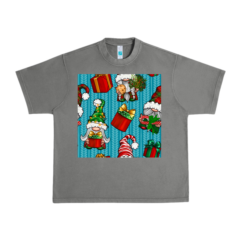 Christmas Gnomes And Gift Box Seamless Pattern Urban Heavy Tee by BundleAndBundleShop | Teevron