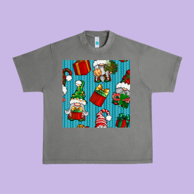 Christmas Gnomes And Gift Box Seamless Pattern Urban Heavy Tee Designed By Bundleandbundleshop