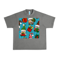 Tornado christmas gnomes and gift box seamless pattern Urban Heavy Tee - BundleAndBundleShop