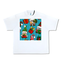 White christmas gnomes and gift box seamless pattern Urban Heavy Tee - BundleAndBundleShop