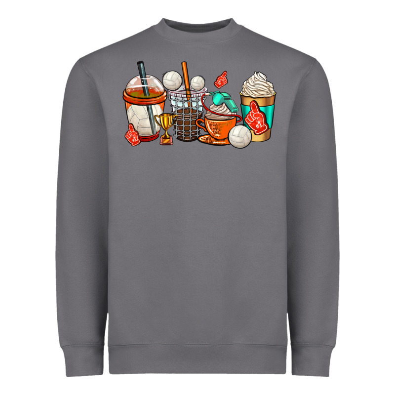 Volleyball Coffee Cups Heavyweight Sweatshirt by AdoDesignShop | Teevron