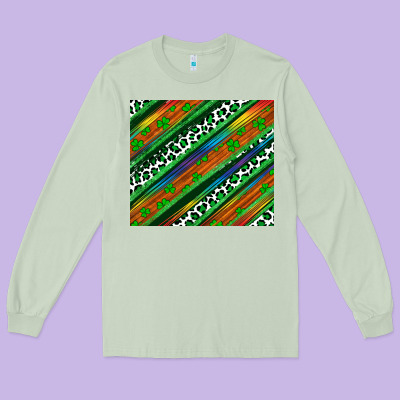 St Patricks Day Leopard Rainbow Long Sleeve Tee Designed By Artiststas