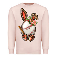 Pale Pink Baseball Easter Bunny Premium Sweatshirt - BundleAndBundleShop