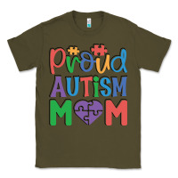 Army Green Proud Autism Mom Classic Tee - CowhideDigitalArt