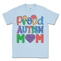 Dusty Blue Proud Autism Mom Classic Tee - CowhideDigitalArt