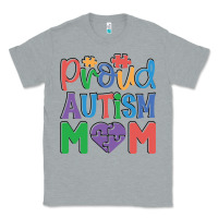 Heather Grey Proud Autism Mom Classic Tee - CowhideDigitalArt
