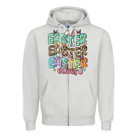 Dove Grey easter vibes Zipper Hoodie - MaliasSmallBusiness