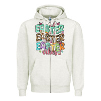 Oatmeal Heather easter vibes Zipper Hoodie - MaliasSmallBusiness