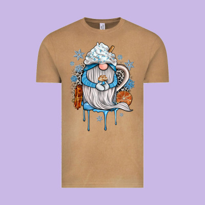 Winter Gnome Coffee Vintage Tee Designed By Jahusdesignshop
