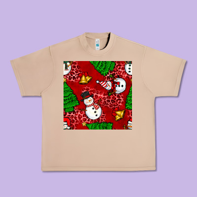 Christmas Snowman And Trees Seamless Pattern Urban Heavy Tee Designed By Bundleandbundleshop