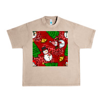 French Oak christmas snowman and trees seamless pattern Urban Heavy Tee - BundleAndBundleShop
