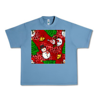 Pebble Blue christmas snowman and trees seamless pattern Urban Heavy Tee - BundleAndBundleShop