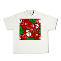 Pistachio christmas snowman and trees seamless pattern Urban Heavy Tee - BundleAndBundleShop