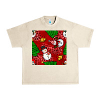 Sandshell christmas snowman and trees seamless pattern Urban Heavy Tee - BundleAndBundleShop