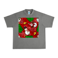 Tornado christmas snowman and trees seamless pattern Urban Heavy Tee - BundleAndBundleShop