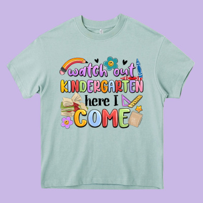 Watch Out Kindergarten Here I Come Heavy Core Tee Designed By Maliassmallbusiness