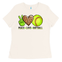 Bone peace love softball Ladies Tee - AdoDesignShop