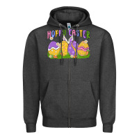 Charcoal Heather hoppy easter Zipper Hoodie - MaliasSmallBusiness