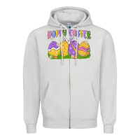 Dove Grey hoppy easter Zipper Hoodie - MaliasSmallBusiness