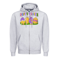 Heather Grey hoppy easter Zipper Hoodie - MaliasSmallBusiness