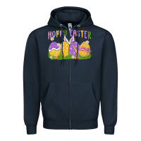 Navy hoppy easter Zipper Hoodie - MaliasSmallBusiness