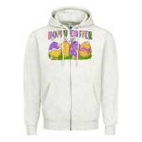 Oatmeal Heather hoppy easter Zipper Hoodie - MaliasSmallBusiness