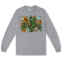Heather Grey serape sunflowers cactus Long Sleeve Tee - AdoDesignShop