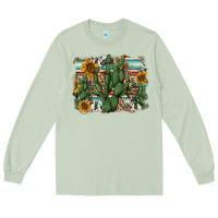 Matcha serape sunflowers cactus Long Sleeve Tee - AdoDesignShop
