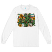 White serape sunflowers cactus Long Sleeve Tee - AdoDesignShop