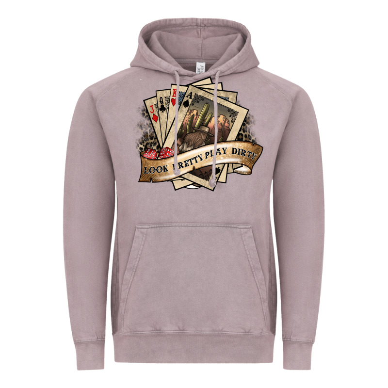 Look Pretty Play Dirty Vintage Hoodie by SublimationCraftShop | Teevron