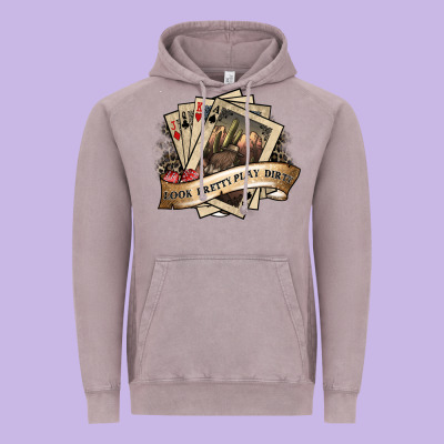 Look Pretty Play Dirty Vintage Hoodie Designed By Sublimationcraftshop