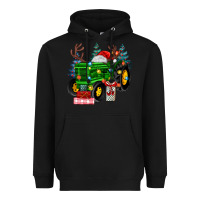 Black farm tractor christmas Heavyweight Hoodie - MaliasSmallBusiness