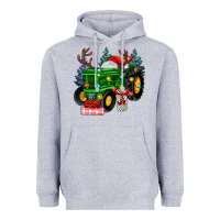 Heather Grey farm tractor christmas Heavyweight Hoodie - MaliasSmallBusiness