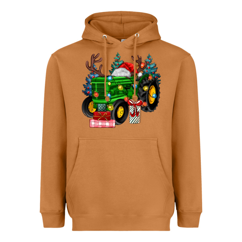 Farm Tractor Christmas Heavyweight Hoodie by MaliasSmallBusiness | Teevron